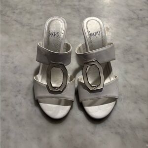 Impo White Sandals with Sleek Design and Medium Heel